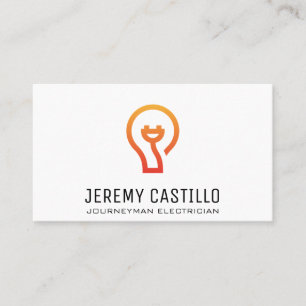 Electrical Plug Light Bulb Electrician Logo Business Card