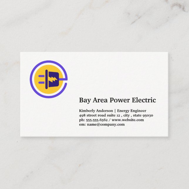 Electrical Plug Logo | Energy Business Card (Front)