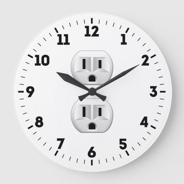 Electrical Plug Outlet on a Large Clock (Front)