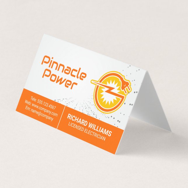 Electrical Plug | Power Energy Logo Business Card (Front)
