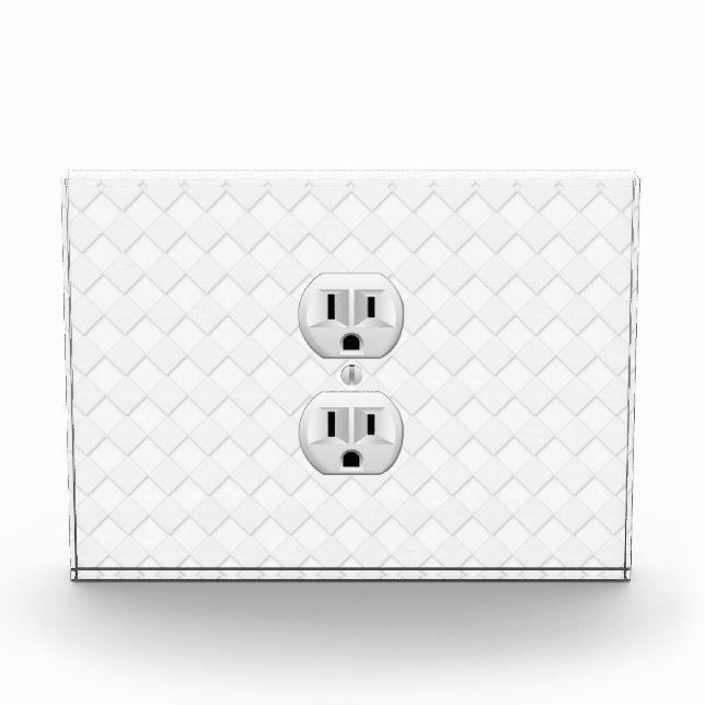 Electrical Plug Wall Outlet Fun Customize This Award (Front)