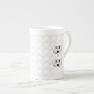 Electrical Plug Wall Outlet Fun Customize This Bone China Mug