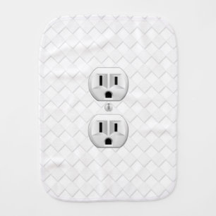 Electrical Plug Wall Outlet Fun Customize This Burp Cloth