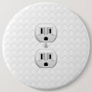 Electrical Plug Wall Outlet Fun Customize This Button