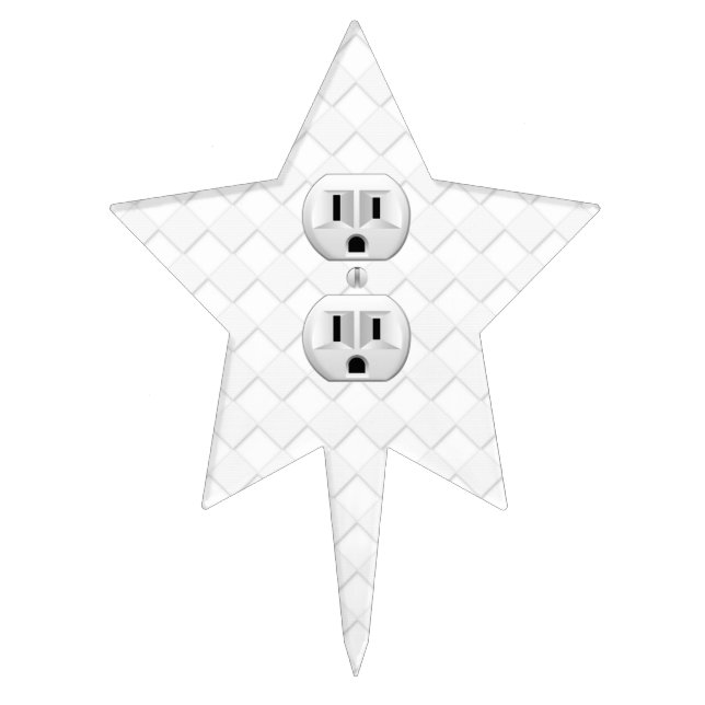 Electrical Plug Wall Outlet Fun Customize This Cake Topper (Front)