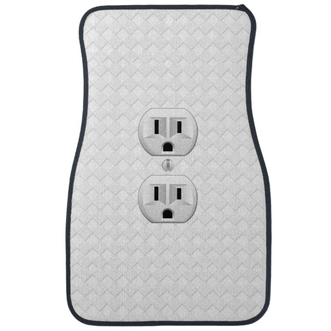 Electrical Plug Wall Outlet Fun Customize This Car Floor Mat (Front)