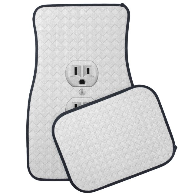 Electrical Plug Wall Outlet Fun Customize This Car Mat (Set)