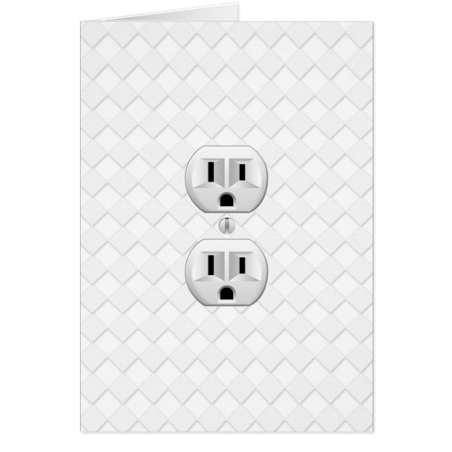 Electrical Plug Wall Outlet Fun Customize This Cards (Front)