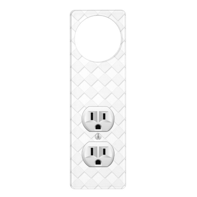 Electrical Plug Wall Outlet Fun Customize This Door Hanger (Front)
