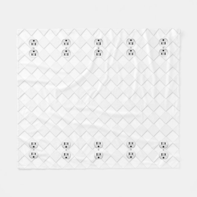 Electrical Plug Wall Outlet Fun Customize This Fleece Blanket (Front (Horizontal))