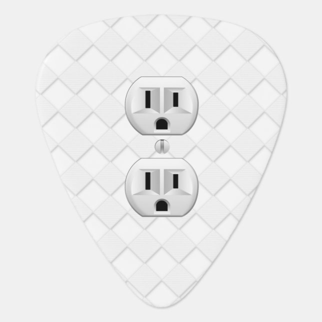 Electrical Plug Wall Outlet Fun Customize This Guitar Pick (Front)