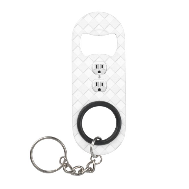 Electrical Plug Wall Outlet Fun Customize This Keychain Bottle Opener (Front)