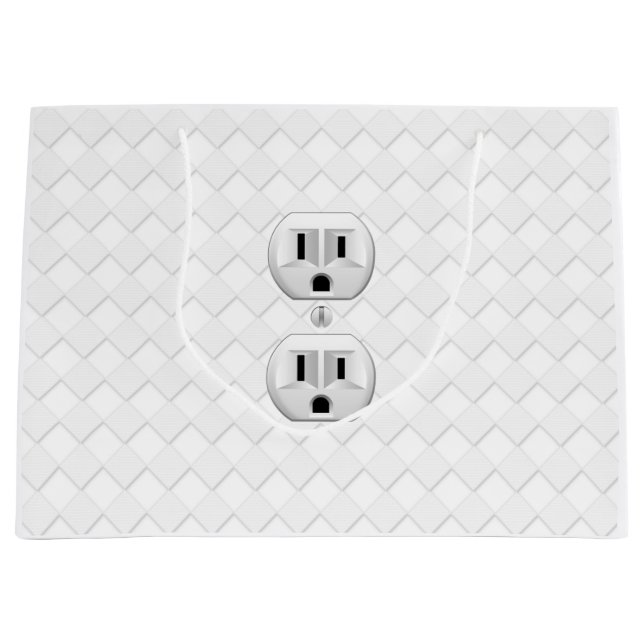 Electrical Plug Wall Outlet Fun Customize This Large Gift Bag (Front)
