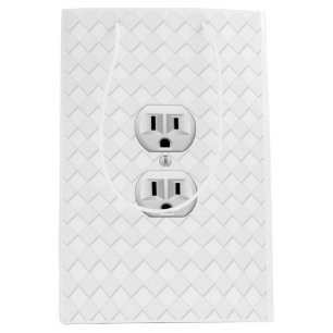 Electrical Plug Wall Outlet Fun Customize This Medium Gift Bag