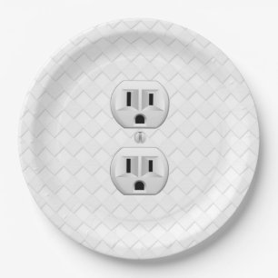 Electrical Plug Wall Outlet Fun Customize This Paper Plates