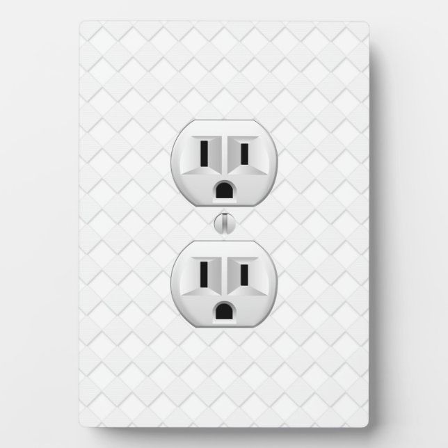 Electrical Plug Wall Outlet Fun Customize This Plaque (Front)
