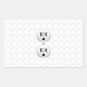 Electrical Plug Wall Outlet Fun Customize This Rectangular Sticker