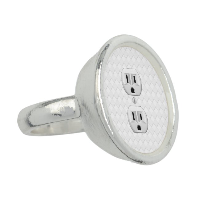 Electrical Plug Wall Outlet Fun Customize This Ring (Side)