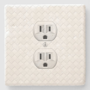 Electrical Plug Wall Outlet Fun Customize This Stone Coaster