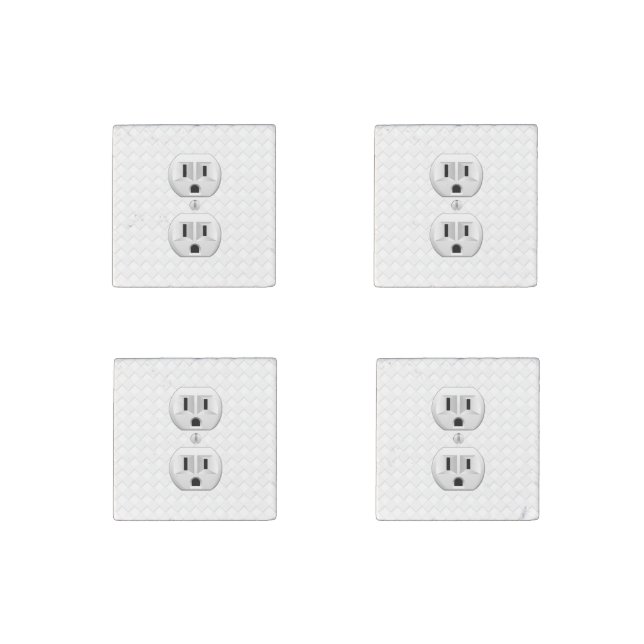 Electrical Plug Wall Outlet Fun Customize This Stone Magnet (Front)