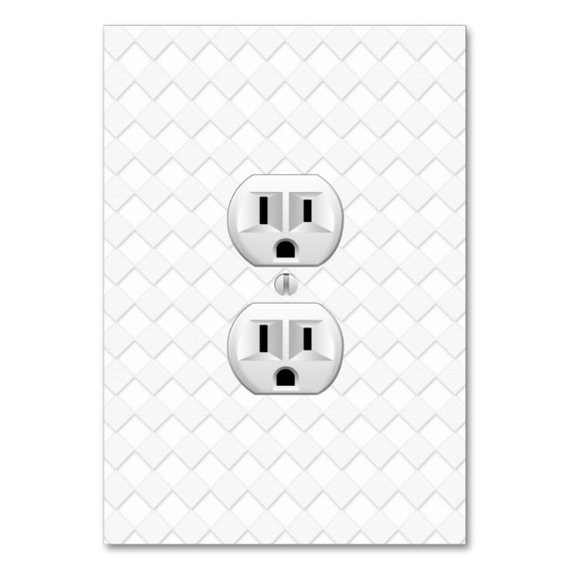 Electrical Plug Wall Outlet Fun Customize This Table Number (Front)