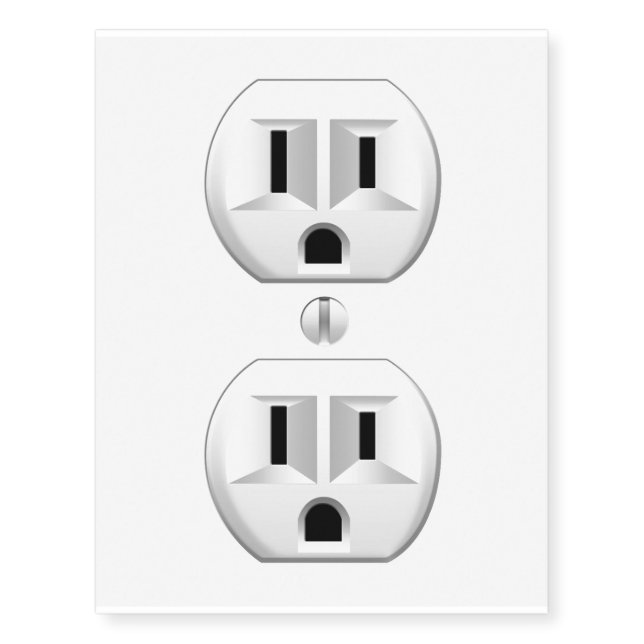 Electrical Plug Wall Outlet Fun Customize This Temporary Tattoos (Front)