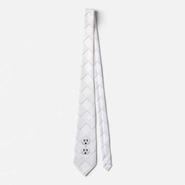 Electrical Plug Wall Outlet Fun Customize This Tie (Front)