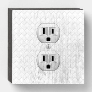 Electrical Plug Wall Outlet Fun Customize This Wooden Box Sign