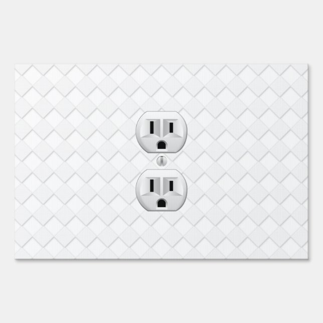 Electrical Plug Wall Outlet Fun Customize This Yard Sign (Front)