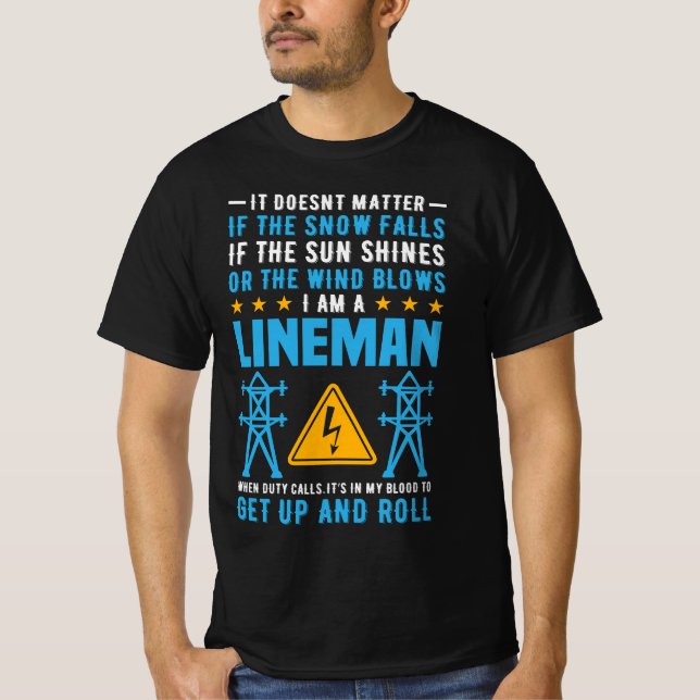 Electrical Power Lineman | Utility Lineman T-Shirt (Front)