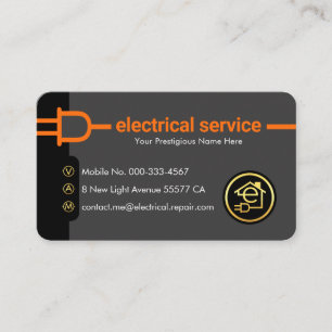 Electrical Power Plug Supply Line Business Card