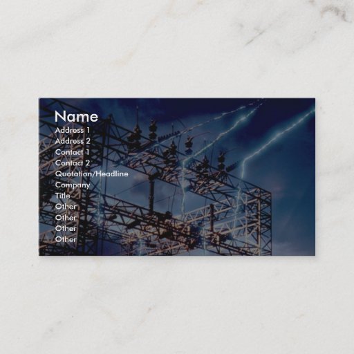 Customizable Electrical power substation business cards