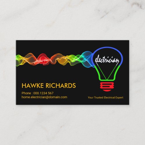 Electrical Pulse Charging Colorful Light Bulb Business Card