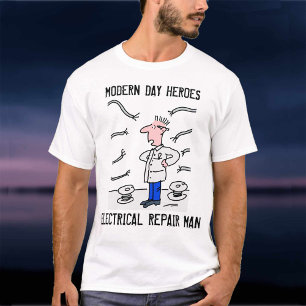 Electrical Repair Man. Heroic Electrician T-Shirt