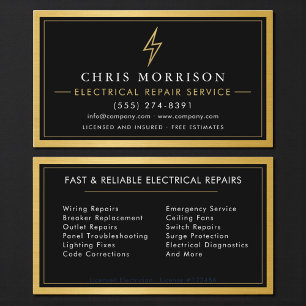 Electrical Repair Services Business Card