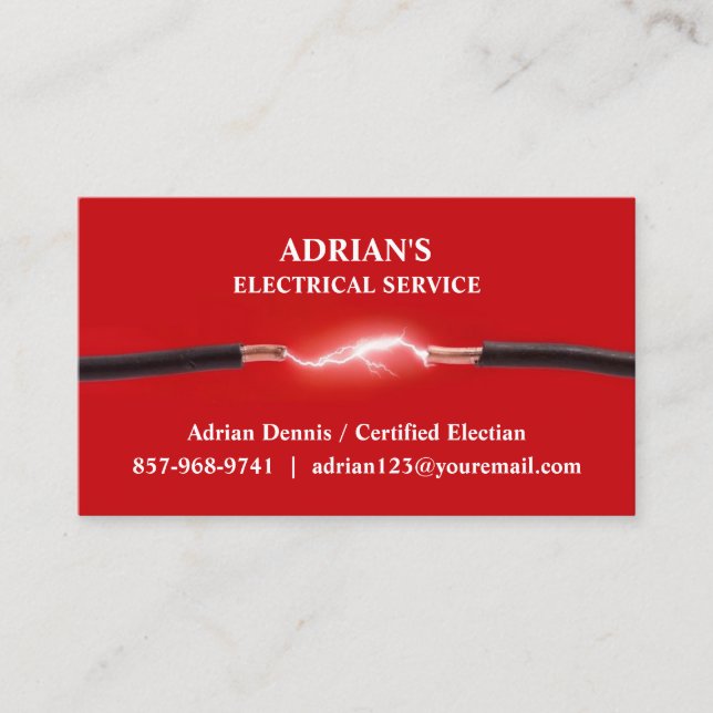 Electrical Service Business Card Template (Front)