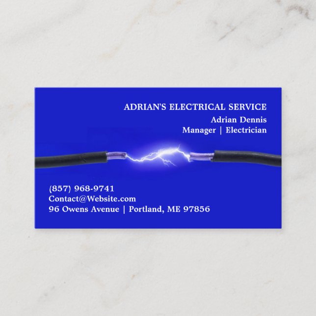 Electrical Service Business Card Template (Front)