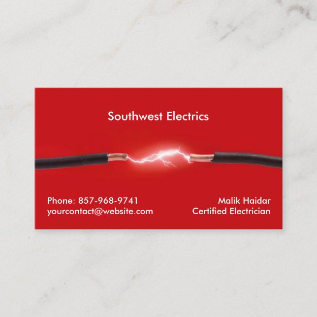 Electrical Service Business Card Template (Front)