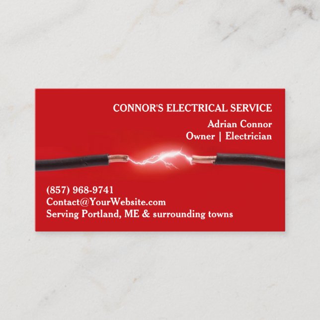 Electrical Service Business Card Template (Front)