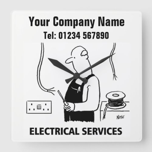 Electrical Services Cartoon Clock
