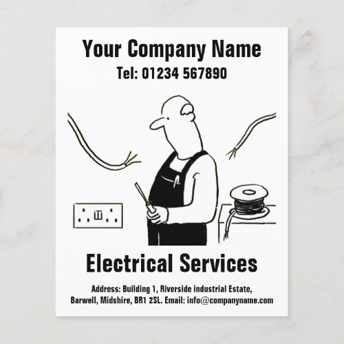 Electrical Services Cartoon Design Flyer