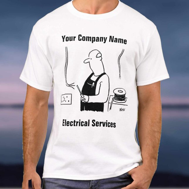 Electrical Services Cartoon. Electrician T-Shirt (Creator Uploaded)