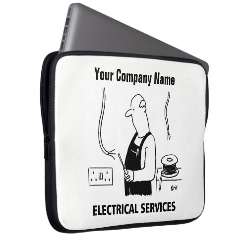 Electrical Services Cartoon Laptop Sleeve