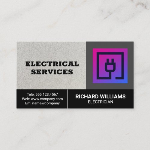 Electrical Services  Electric Plug Icon Business Card