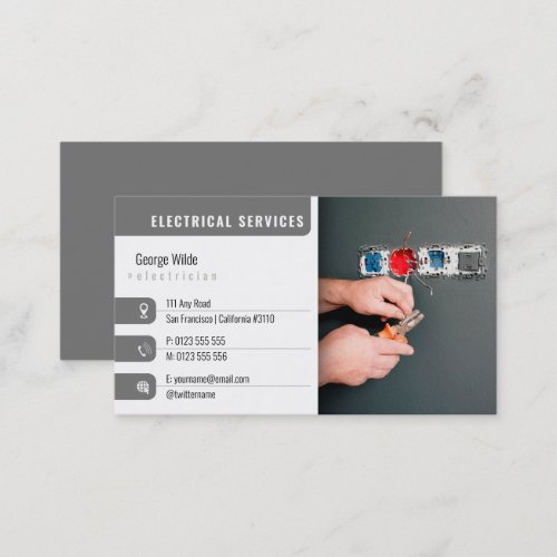 Electrical Services  Electrician Business Card