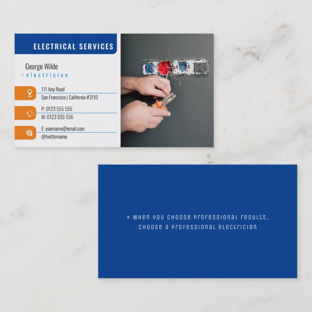 Electrical Services | Electrician Business Card (Front/Back)