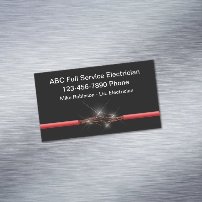 Electrical Services Electrician  Business Card Magnet (In Situ)
