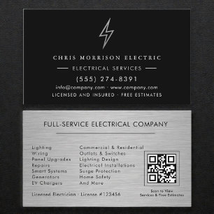 Electrical Services QR Code Professional Business Card