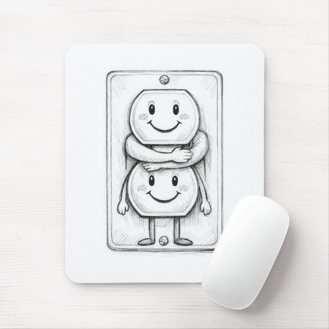 Electrical Socket Hug Mouse Pad (With Mouse)