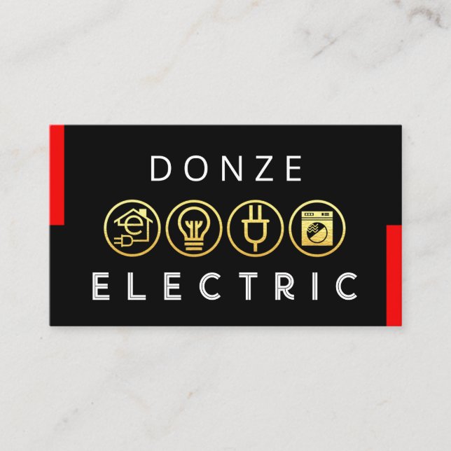 Electrical Symbol Icon Repair Business Card (Front)